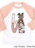 Monogram Leopard Rose Gold LOVE Bunny Raglan Tee