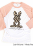 Leopard Print Bunny Happy Easter Raglan Tee