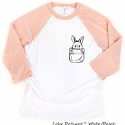 Easter Bunny Pocket Print Raglan Tee