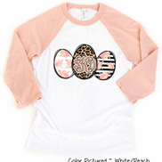 Monogram Leopard Rose Gold Easter Eggs Raglan Tee