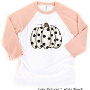 White Polka Dot Pumpkin Raglan Shirt