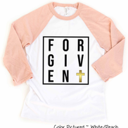 Forgiven with Gold Cross Easter Raglan Tee
