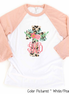 Monogram Floral Leopard Cross Raglan Tee