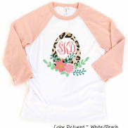 Monogram Leopard Easter Egg Raglan Tee
