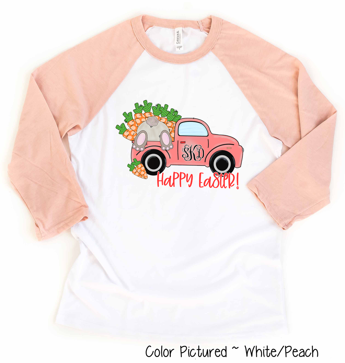 Monogram Easter Carrot Truck Raglan Tee