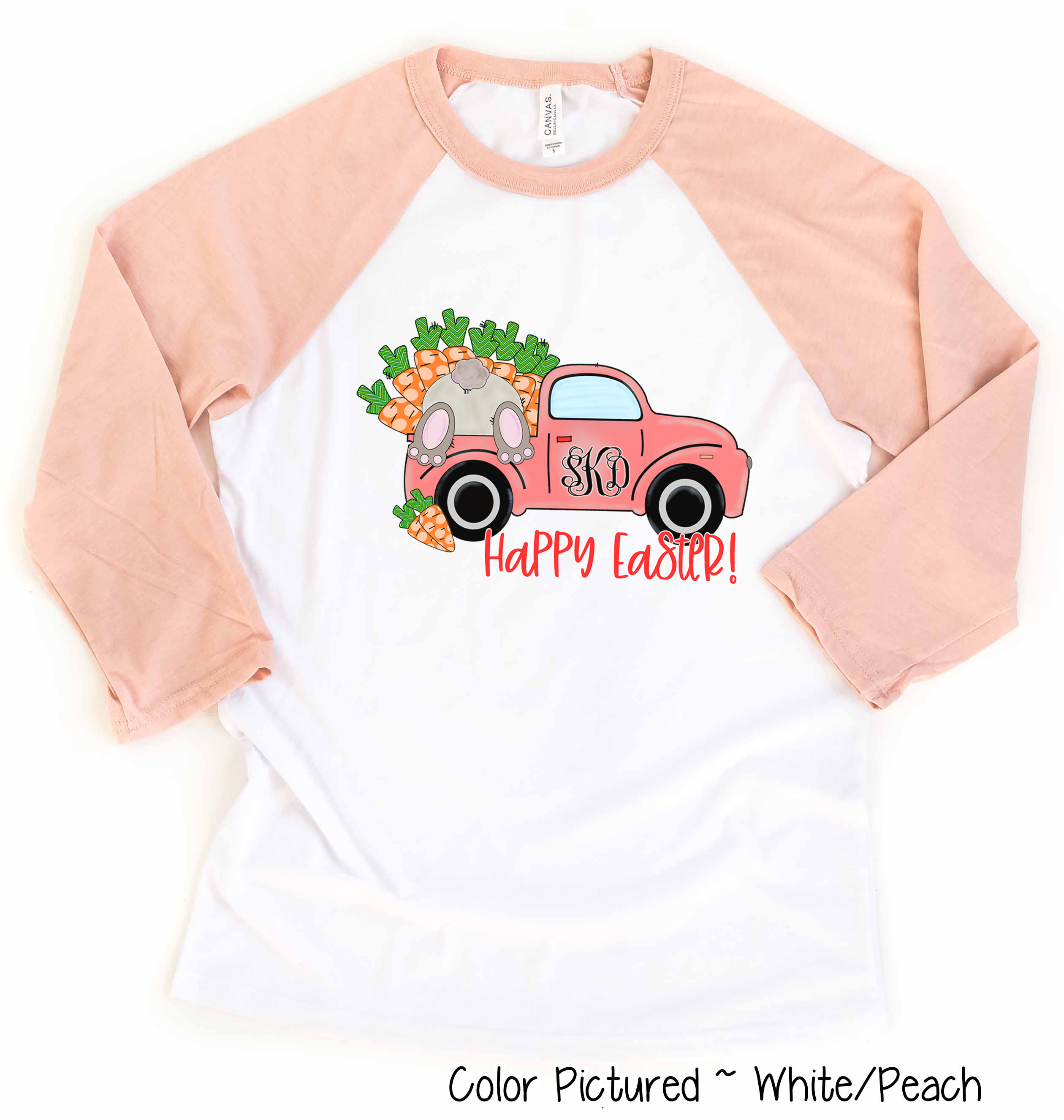 Monogram Easter Carrot Truck Raglan Tee