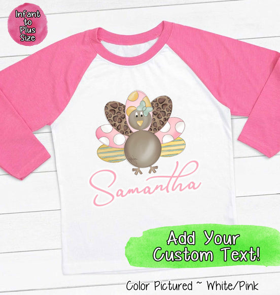 Personalized Girl Turkey Raglan Tee