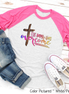 The Lamb has Overcome Cross Raglan Tee