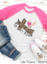 Risen Leopard Cross Easter Bunny Raglan Tee