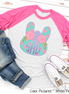 Monogram Polka Dot Bunny Head Easter Raglan Tee