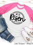 He Is Risen Christian Easter Raglan Tee