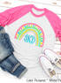 Monogram Easter Rainbow Raglan Tee