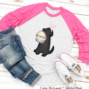 Dog Boy Black Lab Easter Raglan Tee