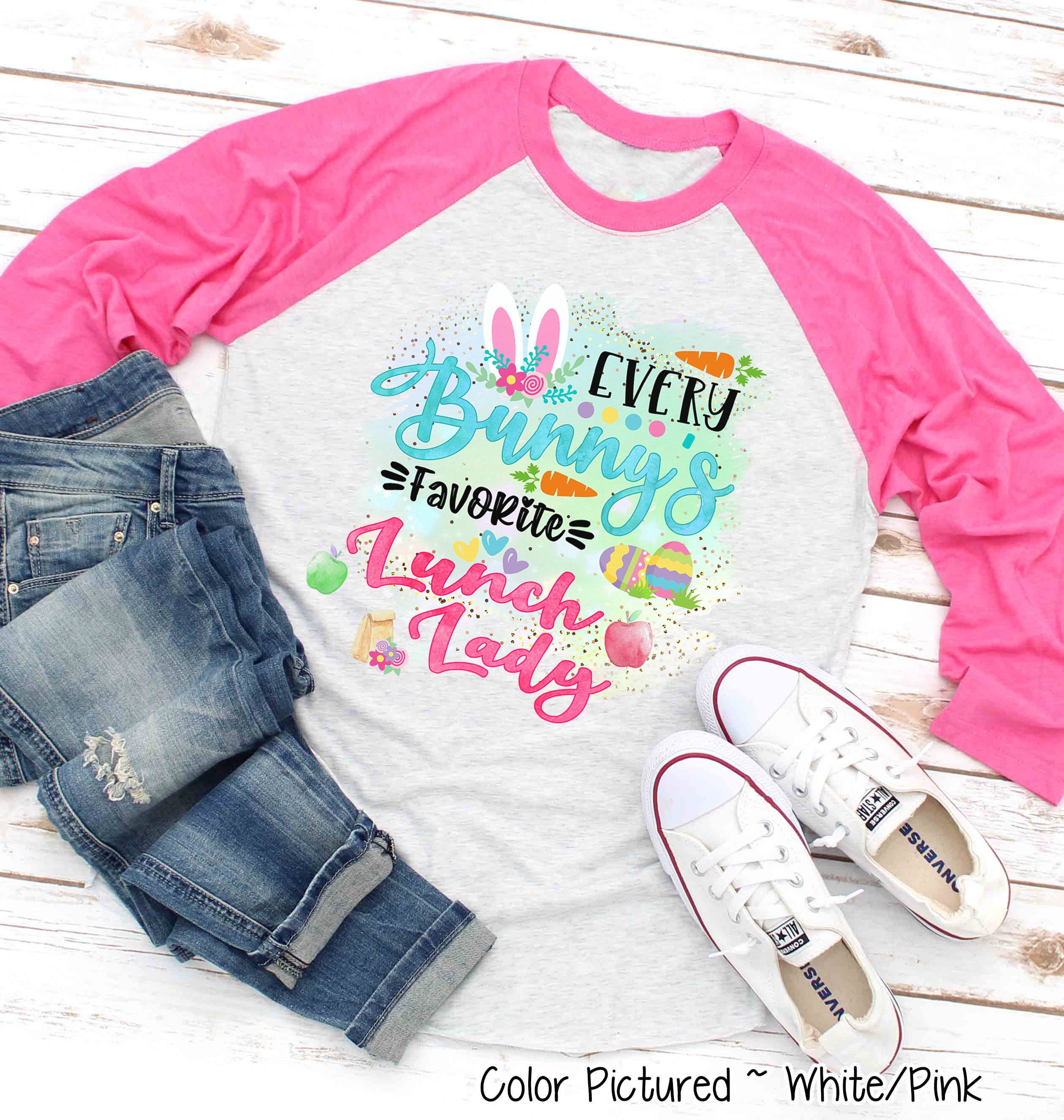 Every Bunny's Favorite Lunch Lady Easter Raglan Tee