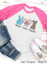 Monogram Peace, Love, Easter Bunny Raglan Tee
