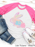 Monogram Watercolor Bunny Easter Raglan Tee