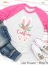 Floral Bunny Ears & Feet with Custom Name Easter Raglan Tee