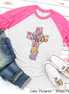 Monogram Floral Cross Raglan Tee