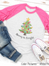 Merry & Bright Christmas Tree Raglan Tee
