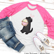 Dog Girl Black Lab Easter Raglan Tee