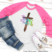 Jesus Paid It All Cross Raglan Tee