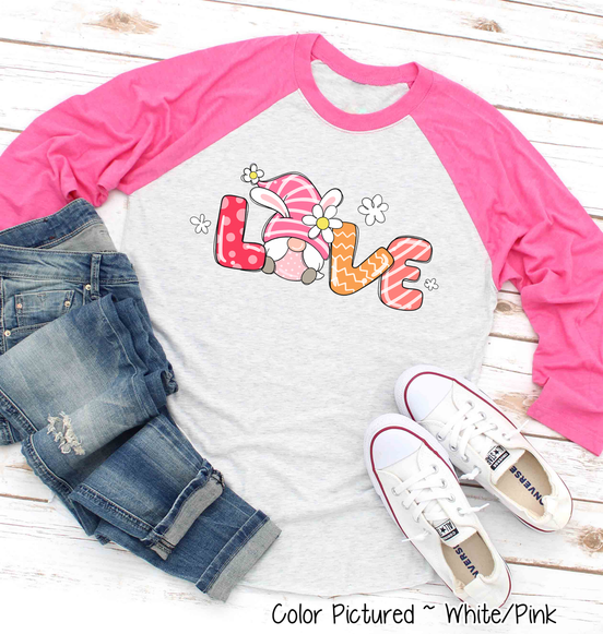 Gnome LOVE Easter Raglan Tee