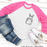 Easter Bunny Pocket Print Raglan Tee