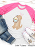 Dog Boy Yellow Lab Easter Raglan Tee