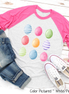 Monogram Watercolor Easter Eggs Raglan Tee