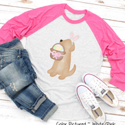 Dog Girl Yellow Lab Easter Raglan Tee