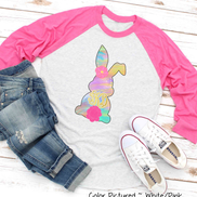 Monogram Pastel Easter Bunny Raglan Tee