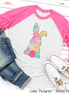Monogram Pastel Easter Bunny Raglan Tee