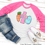 Monogram Carrot Cross & Egg Easter Raglan Tee