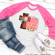 Leopard Cross Chosen Blessed Forgiven Redeemed Raglan Tee