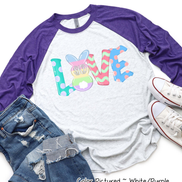 Monogram Bunny LOVE Easter Raglan Tee