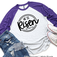 He Is Risen Christian Easter Raglan Tee