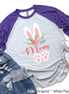 Floral Bunny Ears & Feet with Mom Easter Raglan Tee