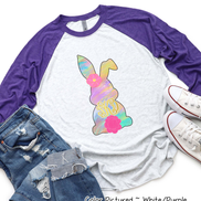 Monogram Pastel Easter Bunny Raglan Tee