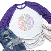 Easter Print Big Monogram Raglan Tee