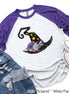 Watercolor Witch Hat Halloween Raglan Tee