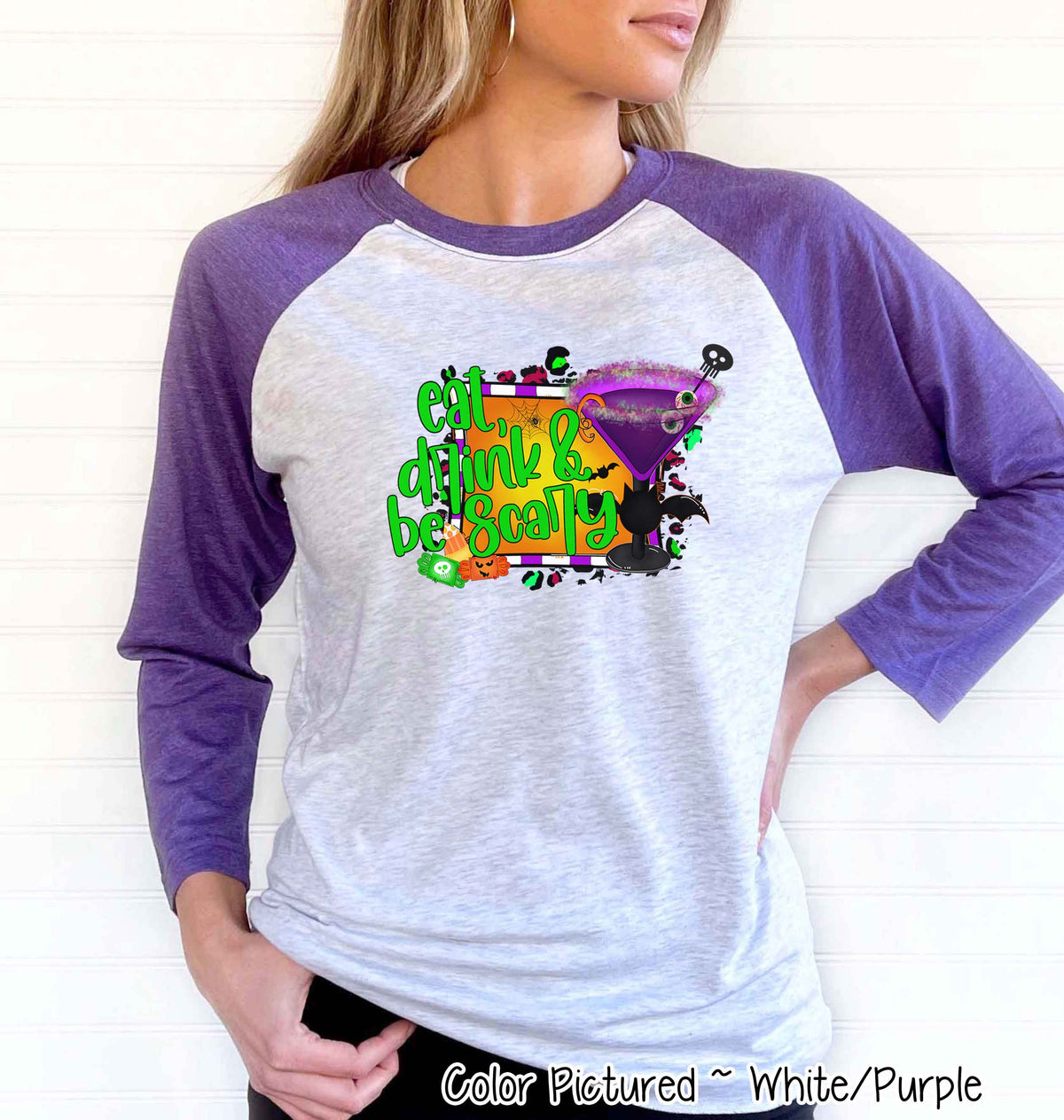 Eat Drink & Be Scary Halloween Raglan Tee