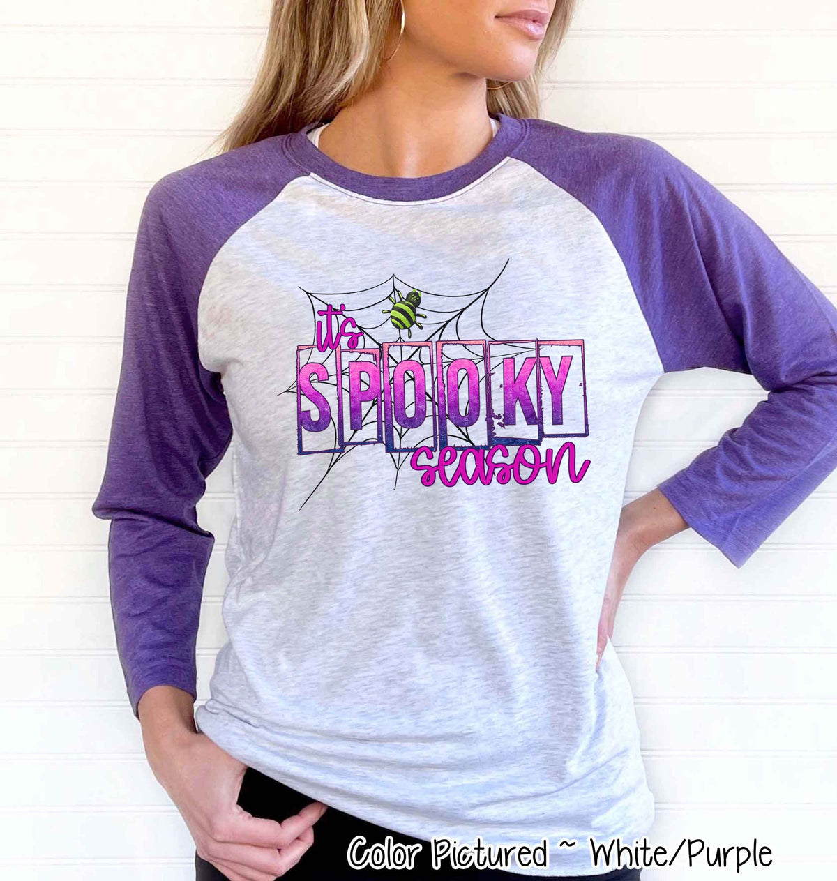 Spooky Season Spider Halloween Raglan Tee