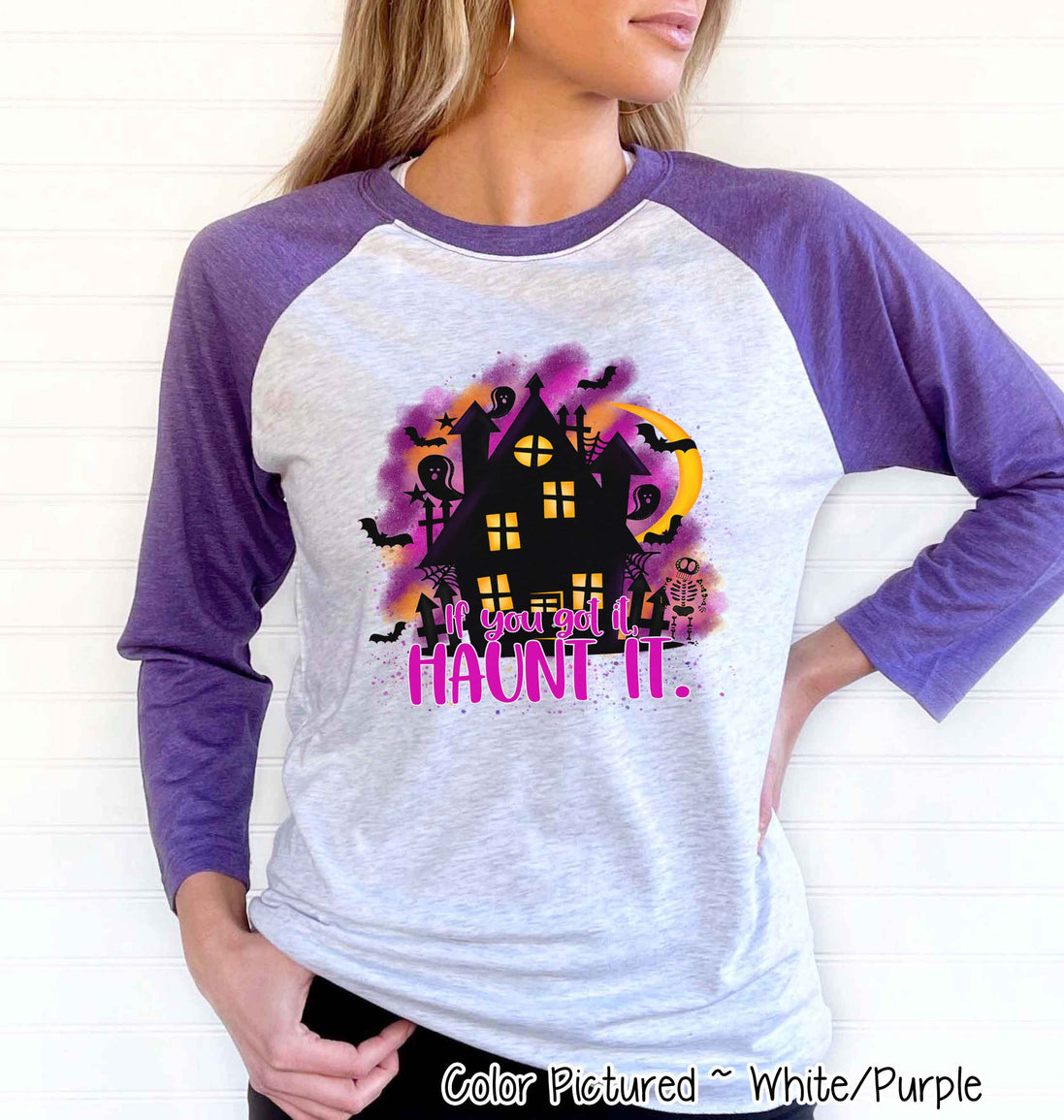 Haunt It Halloween Raglan Tee