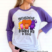 Hocus Pocus I Need Loaded Tea to Focus Halloween Raglan Tee