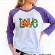 Pumpkin LOVE Halloween Raglan Tee