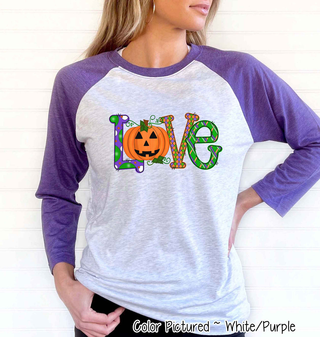 Pumpkin LOVE Halloween Raglan Tee