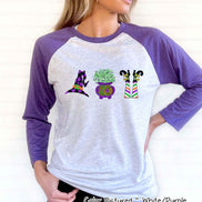 Monogram Witch Icons Halloween Raglan Tee