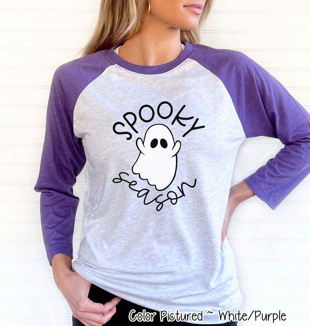 Spooky Season Ghost Halloween Raglan Tee