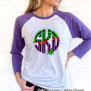 Big Monogram Beetle Halloween Raglan Tee