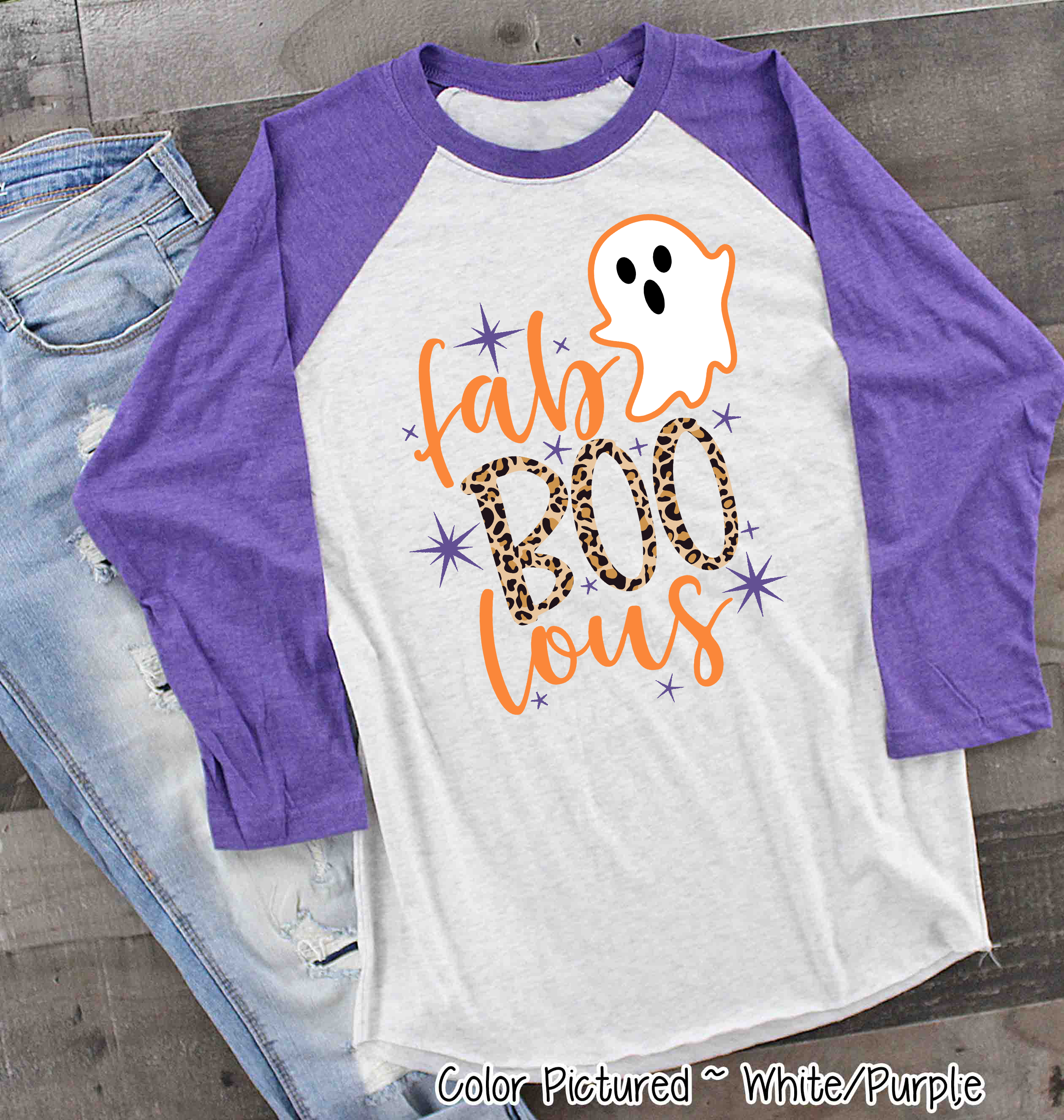 Fab Boo Lous Halloween Boo  Raglan Shirt